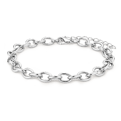 Pulsera de eslabón ovalado pulido