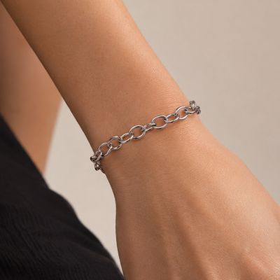 Pulsera de eslabón ovalado pulido