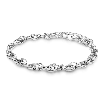 Pulsera de eslabón ovalado pulido
