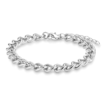 Pulsera de enlace oval entrelazado