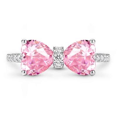 Anillo de Corazón Rosa de Lazo
