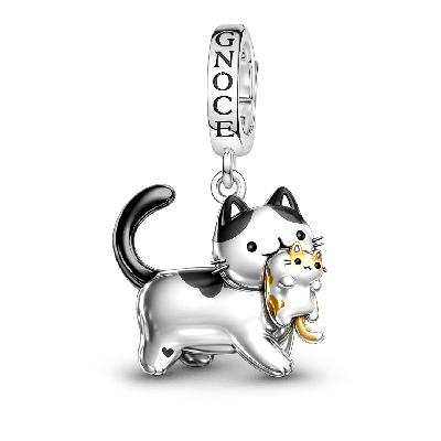 Amuleto colgante de gato con gato