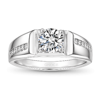 Anillo de Boda para Hombres de Moissanite de Lujo de 1 Ct