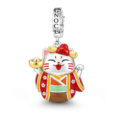 Amuleto de lingote de oro del gato de la suerte japonés