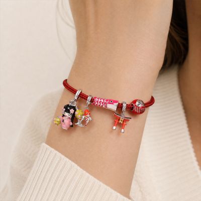 Pulsera japonesa multi-charm colgante