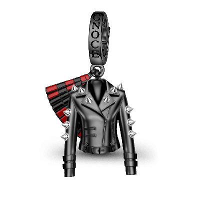 Chaqueta de cuero punk con falda plisada