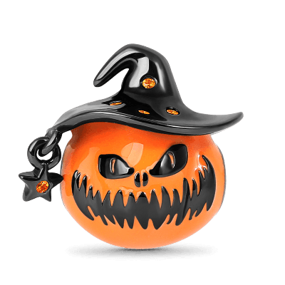 Charm de Calabaza con Sombrero de Mago
