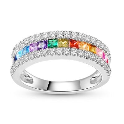 Anillo de Corte Princesa Multicolor